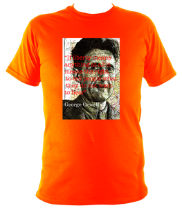 George Orwell T-Shirt. Unisex printed with original artwork. Soft cotton.