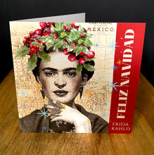 Load image into Gallery viewer, Frida Kahlo Inspired Christmas Card. Feliz Navidad
