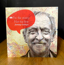 Load image into Gallery viewer, Jeremy Corbyn Inspired Card. Pen Drawing on Map of North Islington. Blank
