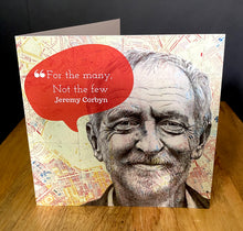 Load image into Gallery viewer, Jeremy Corbyn Inspired Card. Pen Drawing on Map of North Islington. Blank
