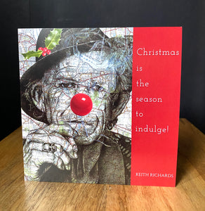 Keith Richards Inspired Funny Christmas card. Blank inside