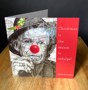 Keith Richards Inspired Funny Christmas card. Blank inside