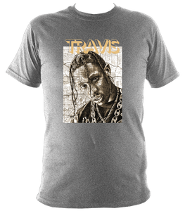 Travis Scott Inspired T- Shirt. Unisex printed with portrait artwork.Cotton.