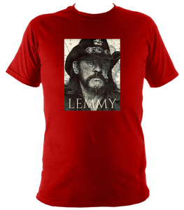 Lemmy Mötorhead T-shirt. Printed Artwork. Unisex Heavyweight Cotton