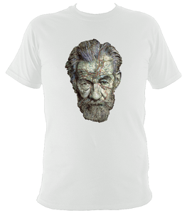 Ian McKellen inspired t-shirt. Unisex printed with portrait artwork. Cotton