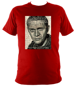 Steve McQueen T-shirt. Printed With Portrait Artwork. Unisex. Cotton