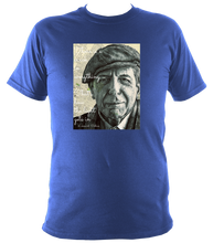 Load image into Gallery viewer, Leonard Cohen T-shirt. Unisex, printed with portrait artwork. Cotton
