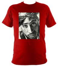 Load image into Gallery viewer, Tupac T-Shirt. Unisex printed with portrait artwork. Cotton
