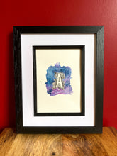 Load image into Gallery viewer, Letter A Ink Drawing. Purple/ Blue A5 21X15cm Unframed.
