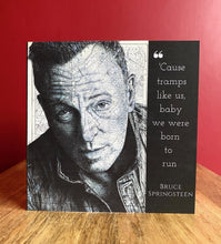 Load image into Gallery viewer, Bruce Springsteen Greeting Card. Printed Artwork Over Map. Blank Inside
