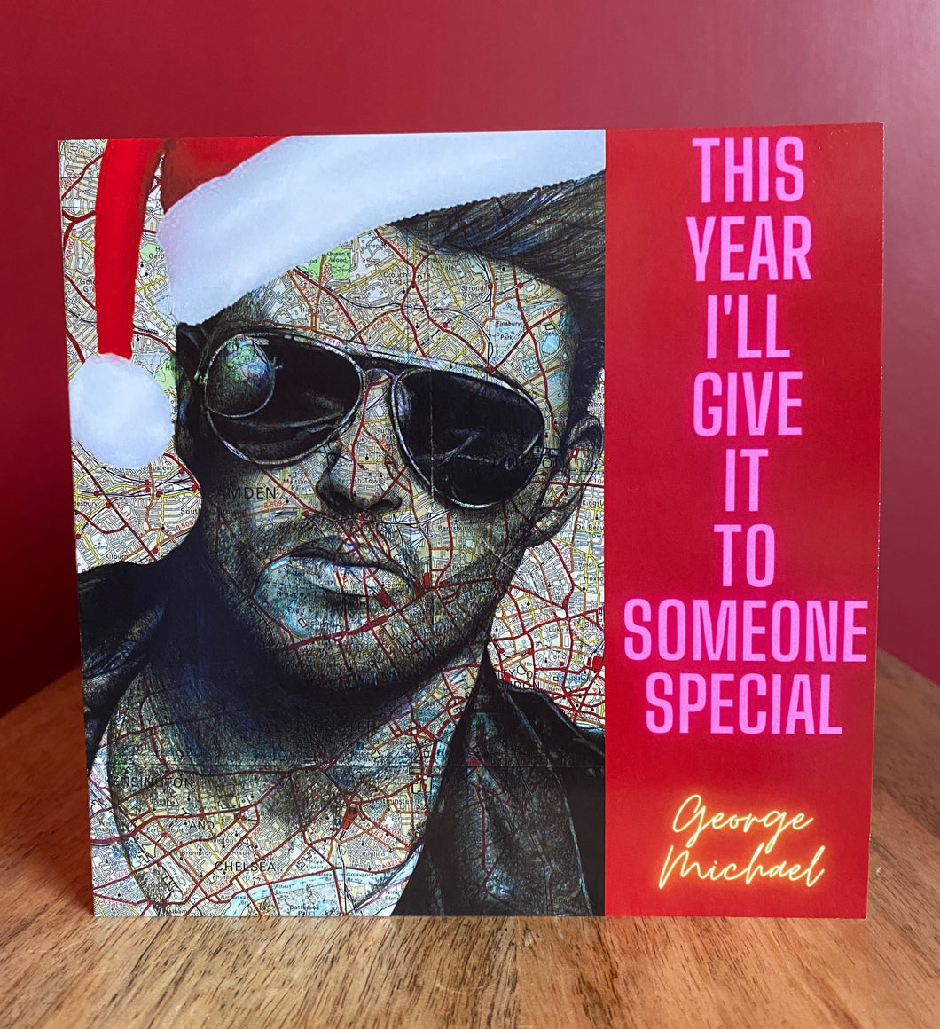 George Michael Wham Inspired Christmas card. Blank inside