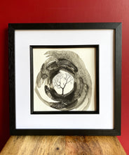 Load image into Gallery viewer, Abstract Tree Silhouette Drawing in Circle. Original Artwork. 20.5x26cm. Unframed

