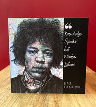 Load image into Gallery viewer, Jimi Hendrix Greeting Card. Printed drawing over map. Blank inside
