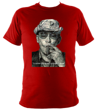 Load image into Gallery viewer, Hunter S Thompson t-shirt. Unisex printed with portrait artwork. Cotton
