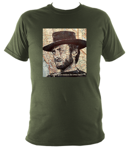 Clint Eastwood Printed Artwork T-Shirt. Unisex Cotton