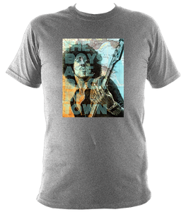 Thin Lizzy/Phil Lynott T-shirt. Printed with portrait artwork. Unisex. Cotton
