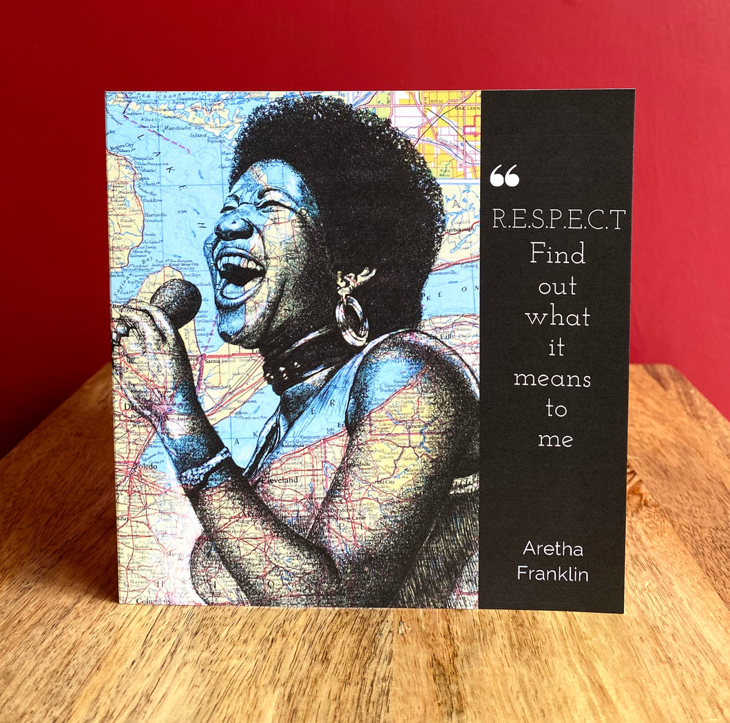 Aretha Franklin greeting card