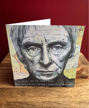 Load image into Gallery viewer, Paul Weller Greeting Card.The Jam/ Style Council. Printed drawing over map. Blank inside

