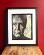 Load image into Gallery viewer, Paul McCartney Art Print. Pen drawing over map Liverpool.A4 Unframed
