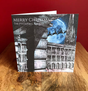 The Piece Hall Halifax Christmas card. Yorkshire theme. Blank inside.