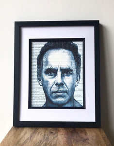 Jordan Peterson Art Print. Pen drawing over his 12 Rules For Life."Tidy your room".A4 Unframed