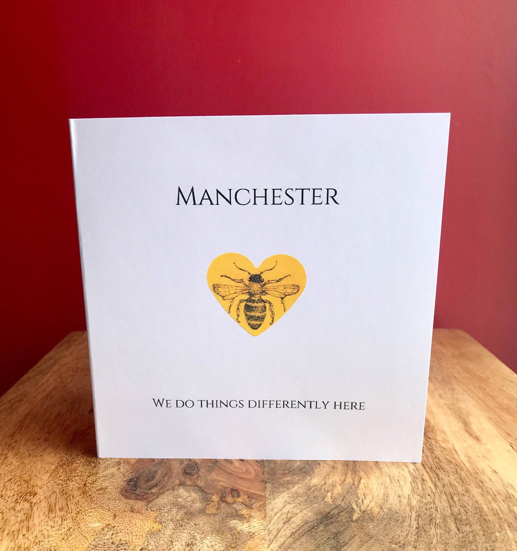 Manchester Bee Greeting Card. 