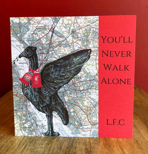 Liver Bird Liverpool FC Inspired Greeting card. Blank inside